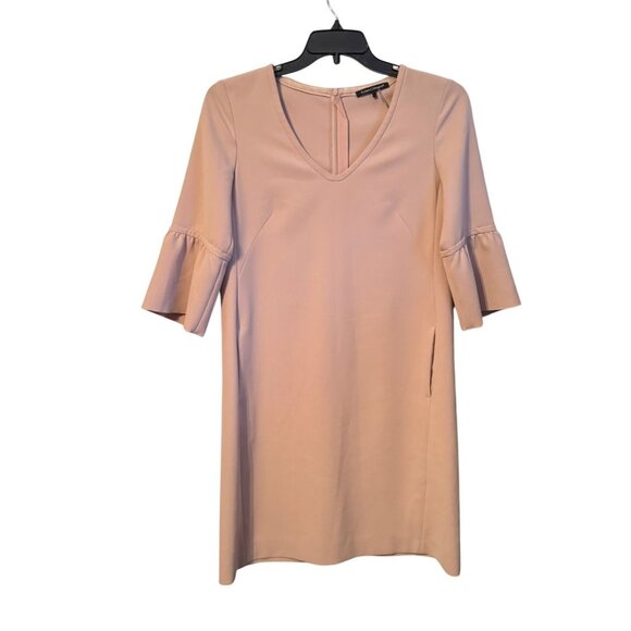 Luisa Cerano Dresses & Skirts - Luisa Cerano Blush Pink V-Neck Dress With Flared Sleeves Size 6 women dress